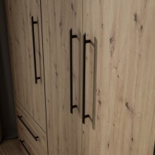 Drehtürenschrank >MOKKARIS< in Artisan Eiche Dekor - 144,4x200,1x58,8cm (BxHxT)
