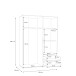 Drehtürenschrank >MOKKARIS< in Betonoptik / Weiß - 144,4x200,1x58,8cm (BxHxT)