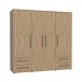Drehtürenschrank >MOKKARIS< in Artisan Eiche Dekor - 205,9x200,1x58,8cm (BxHxT)