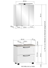 Badezimmer-Set >Lyon< (2-tlg.) in weiß - 60x195x35cm (BxHxT)