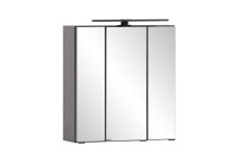 Badezimmer-Set >Lyon< (2-tlg.) in matt-grau, Graphitgrau - 60x195x35cm (BxHxT)