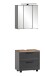 Badezimmer-Set >Lyon< (2-tlg.) in matt-grau, Graphitgrau - 60x195x35cm (BxHxT)