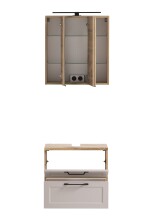 Badezimmer-Set >Lyon< (2-tlg.) in Kaschmir, Wotaneiche-Dekor - 60x195x35 (BxHxT)