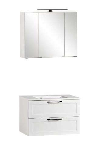 Badezimmer-Set >Lyon< (2-tlg.) in weiß - 80x195x47cm (BxHxT)