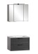Badezimmer-Set >Lyon< (2-tlg.) in matt-grau, Graphit - 80x195x47cm (BxHxT)