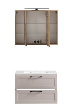 Badezimmer-Set >Lyon< (2-tlg.) in Kaschmir, Wotaneiche-Dekor - 80x195x47 (BxHxT)