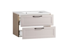 Badezimmer-Set >Lyon< (2-tlg.) in Kaschmir, Wotaneiche-Dekor - 80x195x47 (BxHxT)