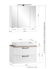 Badezimmer-Set >Lyon< (2-tlg.) in matt-grau, Graphit - 80x195x47cm (BxHxT)
