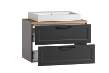 Badezimmer-Set >Lyon< (2-tlg.) in matt-grau, Graphit - 80x195x47cm (BxHxT)