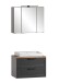 Badezimmer-Set >Lyon< (2-tlg.) in matt-grau, Graphit - 80x195x47cm (BxHxT)