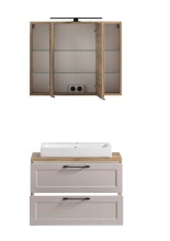 Badezimmer-Set >Lyon< (2-tlg.) in Kaschmir, Wotaneiche - 80x195x47cm (BxHxT)