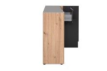 Sideboard >Cento< in anthrazit / Dekor Artisan Oak - 125,5x85x34,5cm (BxHxT)