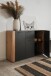 Sideboard >Cento< in anthrazit / Dekor Artisan Oak - 125,5x85x34,5cm (BxHxT)