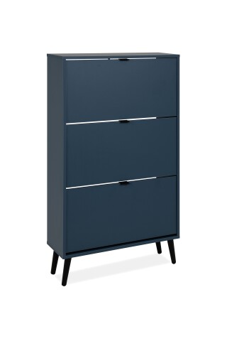 Schuhkipper >Vigo< in Pastel Blau, Holzwerkstoff - 70x125x24cm (BxHxT)