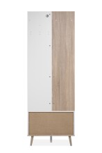 Kompaktgarderobe >Göteborg< in weiß / Dekor Sonoma Eiche - 68x195x32cm (BxHxT)