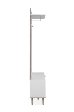Kompaktgarderobe >Göteborg< in weiß / Dekor Sonoma Eiche - 68x195x32cm (BxHxT)