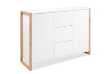 Sideboard >Denver< in weiß / Dekor Artisan Oak - 120x88x40cm (BxHxT)