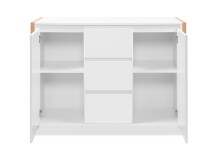 Sideboard >Denver< in weiß / Dekor Artisan Oak - 120x88x40cm (BxHxT)