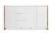 Sideboard >Denver< in weiß / Dekor Artisan Oak - 160x88x40cm (BxHxT)