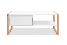 Couchtisch >Denver< in weiß / Dekor Artisan Oak - 100x40x55cm (BxHxT)