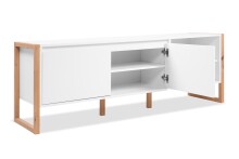 Lowboard >Denver< in weiß / Dekor Artisan Oak - 160x55x40cm (BxHxT)