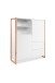 Highboard >Denver< in weiß / Dekor Artisan Oak - 120x139x40cm (BxHxT)