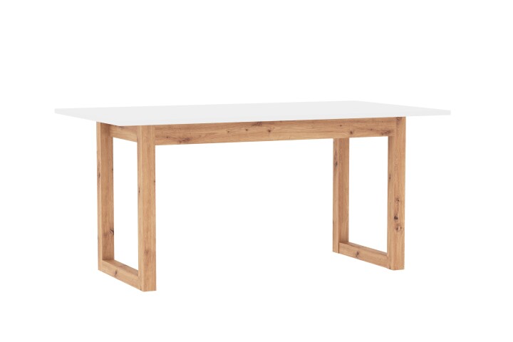 Kulissen-Esstisch >Denver< ausziehbar auf 200 cm, weiß / Dekor Artisan Oak - 160x75x90cm (BxHxT)