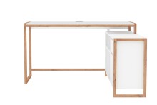 Eckschreibtisch >Denver< in weiß / Dekor Artisan Oak - 139x75x139cm (BxHxT)