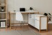 Eckschreibtisch >Denver< in weiß / Dekor Artisan Oak - 139x75x139cm (BxHxT)