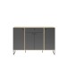 Sideboard >Kandoo< in Anthrazit / Evoke Oak Dekor - 135x89x38 (BxHxT)