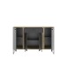 Sideboard >Kandoo< in Anthrazit / Evoke Oak Dekor - 135x89x38 (BxHxT)