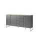 Sideboard >Kandoo< in Anthrazit / Evoke Oak, Holzwerkstoff - 180x89x38cm (BxHxT)