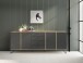 Sideboard >Kandoo< in Anthrazit / Evoke Oak Dekor - 225x89x38 (BxHxT)