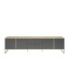 Lowboard >Kandoo< in Anthrazit / Evoke Oak Dekor - 225x59x38 (BxHxT)
