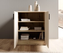 Kommode >Nelly< in Artisan Eiche Dekor / Cashmere - 74x86x50cm (BxHxT)