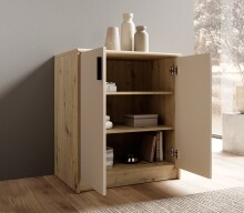 Kommode >Nelly< in Artisan Eiche Dekor / Cashmere - 74x86x50cm (BxHxT)