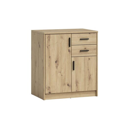 Kommode >Nelly< in Artisan Eiche Dekor - 74x86x50cm (BxHxT)