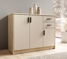 Kommode >Nelly< in Artisan Eiche Dekor / Cashmere - 109x86x50cm (BxHxT)