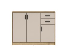 Kommode >Nelly< in Artisan Eiche Dekor / Cashmere - 109x86x50cm (BxHxT)