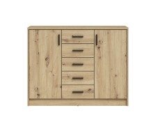 Kommode >Nelly< in Artisan Eiche Dekor - 109x86x50cm (BxHxT)