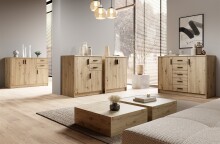 Kommode >Nelly< in Artisan Eiche Dekor - 109x86x50cm (BxHxT)