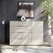 Sideboard >Santorin< Glasfronten, in Kaschmir - 135x99x40cm (BxHxT)