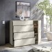 Sideboard >Santorin< Glasfronten, in Kaschmir - 135x99x40cm (BxHxT)