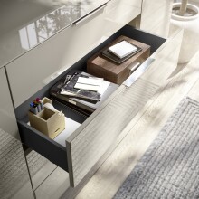 Sideboard >Santorin< Glasfronten / Kaschmir - 180x99x40cm (BxHxT)