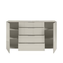 Sideboard >Santorin< Glasfronten / Kaschmir - 180x99x40cm (BxHxT)