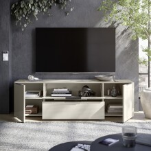Lowboard >Santorin< Glasfronten, in Kaschmir - 180x55x40cm (BxHxT)