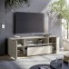 Lowboard >Santorin< Glasfronten, in Kaschmir - 180x55x40cm (BxHxT)