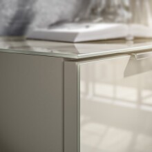Nachtkommode >Santorin< Glasfronten in Kaschmir - 45x61x40cm (BxHxT)