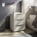 Nachtkommode >Santorin< Glasfronten in Kaschmir - 45x61x40cm (BxHxT)