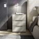 Nachtkommode >Santorin< Glasfronten in Kaschmir - 45x61x40cm (BxHxT)